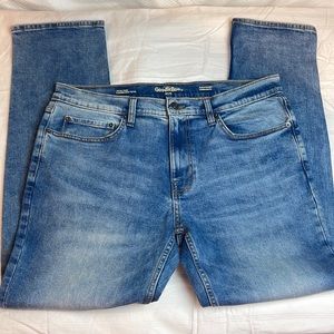 Goodfellow & Co Total flex slim straight blue wash jeans size 36w x 32L